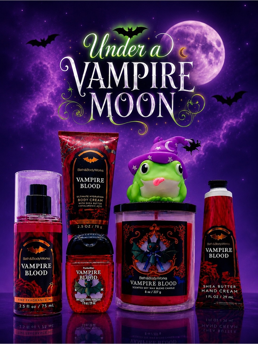 Bath & Body Works Vampire Blood 6 Pc Halloween Gift Set Wizard Frog NWT